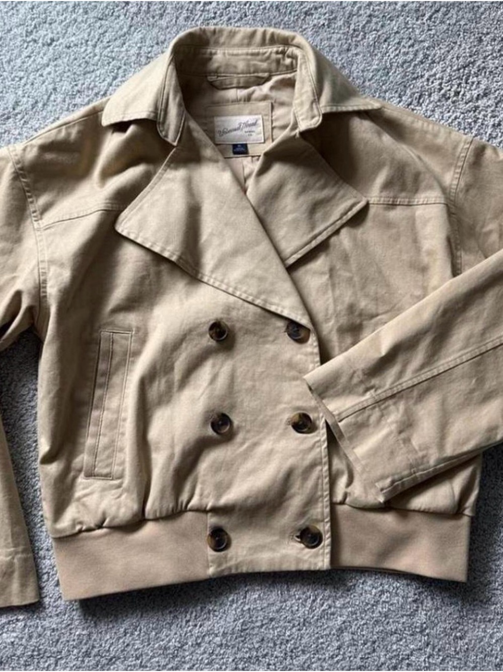 Universal Thread Women's Double-Breasted Trench Jacket in Khaki